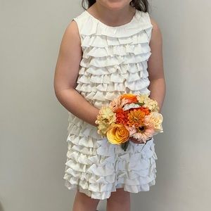 JOE FRESH Girls White Ruffle Dress - size 3T